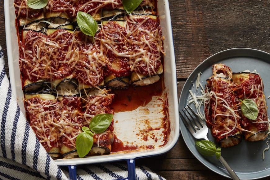 Eggplant Rollatini with Parmesan Risotto What's Gaby Cooking