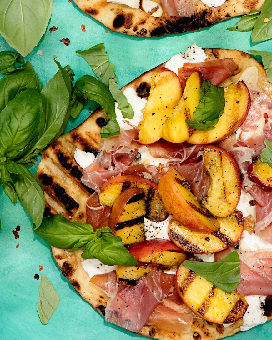 Grilled Peach and Prosciutto Pizza - What's Gaby Cooking