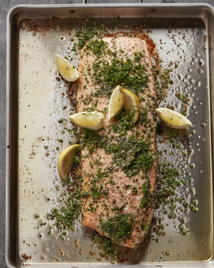 herb crusted roasted salmon
