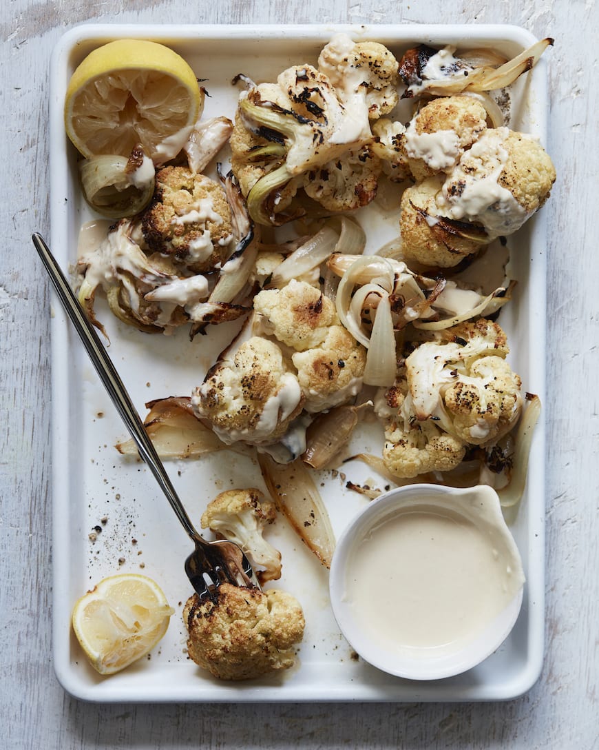 Roasted Cauliflower with Lemon Tahini What's Gaby Cooking