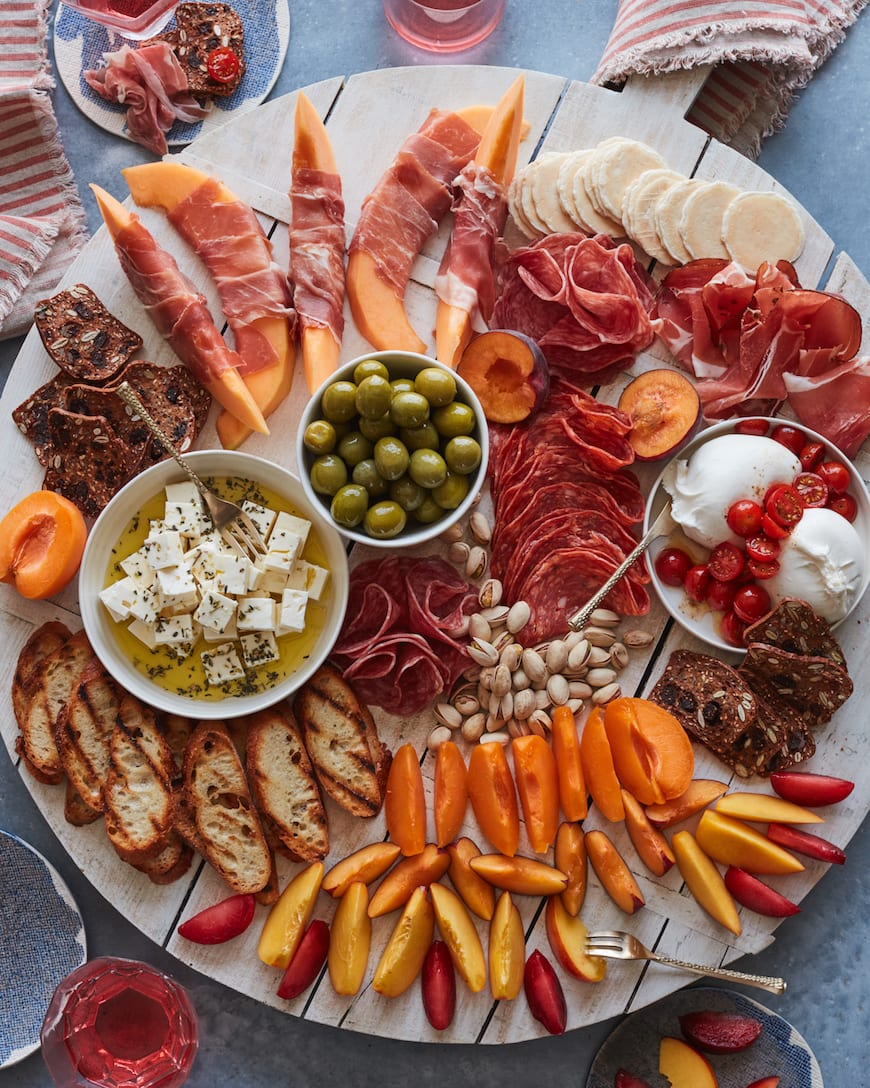 stone fruit cheese platter