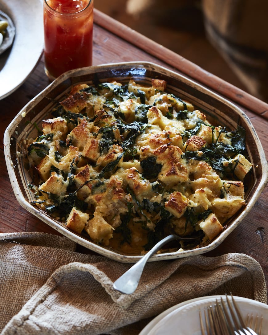 spinach cheese strata
