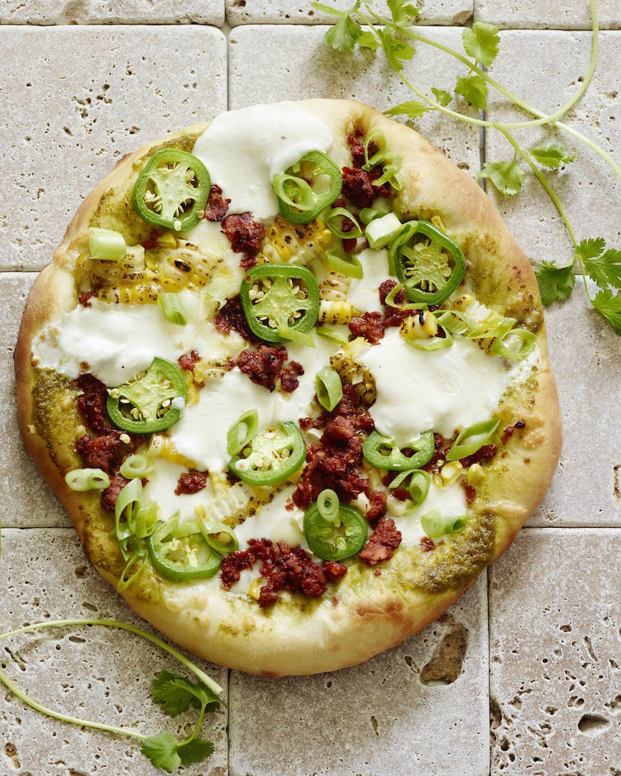 corn cilantro jalapeño pizza