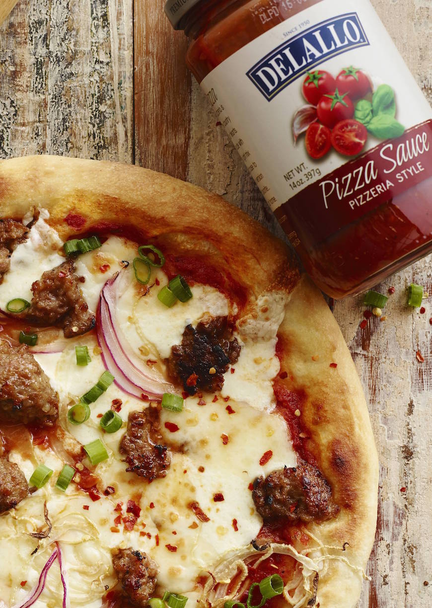 Smoked Mozzarella and Sausage Pizza What's Gaby Cooking