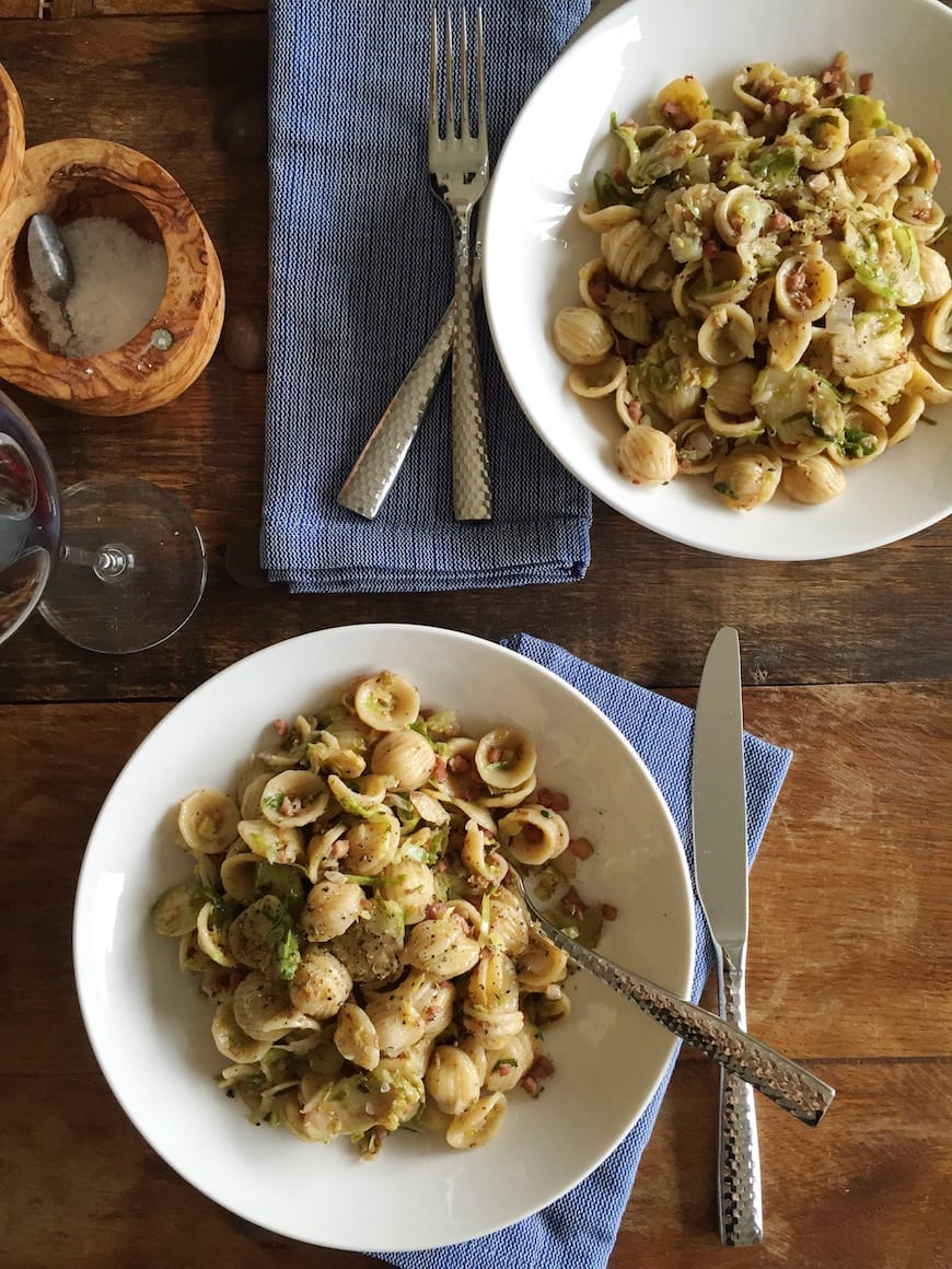 Balsamic Cream Brussels Sprouts Pasta What's Gaby Cooking